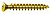 Саморез желтый 3.0х25 (оцинк.,желтая пассивация A2L, мал. потайная головка, полная резьба.,  шлиц PZ,  наконечник S, бита Z1) 1000 штук 