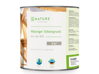 Грунт-антисептик для необработанной древесины GNature 875 Wässriger Schutzgrund