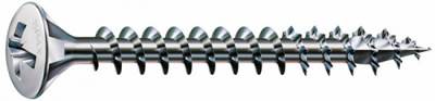 Шуруп (саморез) 3.5х35 (никелированный E1J, линзовая головка, полная резьба, шлиц PZ, бита Z2, наконечник 4CUT)  1000 штук