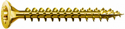 Cаморез жёлтый 3.0х12 (оцинк,  желтая пассивация A2L, потайная головка, полная резьба, шлиц T-STAR plus,  наконечник 4CUT, бита Т10) 200 штук 