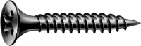 Шуруп (саморез) GIX A  3.9 x45 мм (тонкая полная резьба, трубная головка, крестообразный паз H, острие иглы, фосфорно-черный) 500 шт