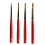 Художественнная кисть F1620-#0 из натуральной щетины - красный соболь,красная ручка