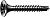 Шуруп (саморез) Gix D 3.9x45 мм (500 шт/уп.) (Винтовая самонарезающаяся  резьба, трубная головка, крестообразный паз H, острие иглы, фосфорно-черный, бита Н2)