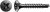Шуруп (саморез) Gix D 3.9x35 мм (500 шт/уп.) (Винтовая самонарезающаяся  резьба, трубная головка, крестообразный паз H, острие иглы, фосфорно-черный)