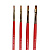 Художественнная кисть F1621-#2  из натуральной щетины - красный соболь,красная ручка